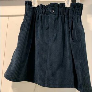 Zara Girls Skirt Blue Corduroy (13-14) NWOT